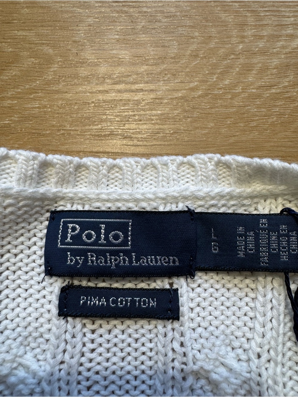 Ralph Lauren Cream Cable-Knit V-Neck Sweater - Picture 9 of 16